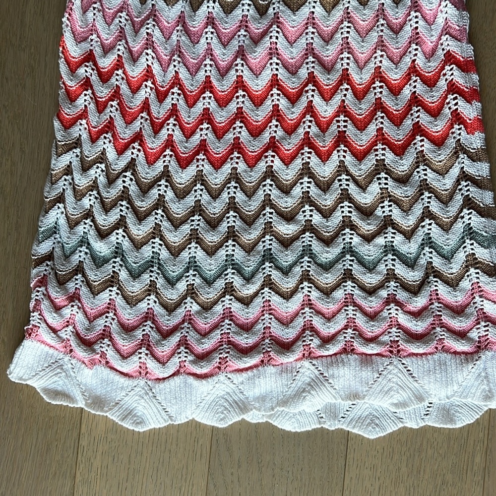 Z Supply Pink and White Ruffled Bodycon Sweater Dress - Picture 3 of 7